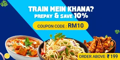 10% OFF Train Mein Khana with RailMitra